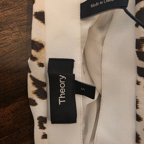 Theory Slip Skirt Women's Small Classic Leopard Print Midi Silk Feel N0105307 - Picture 9 of 10